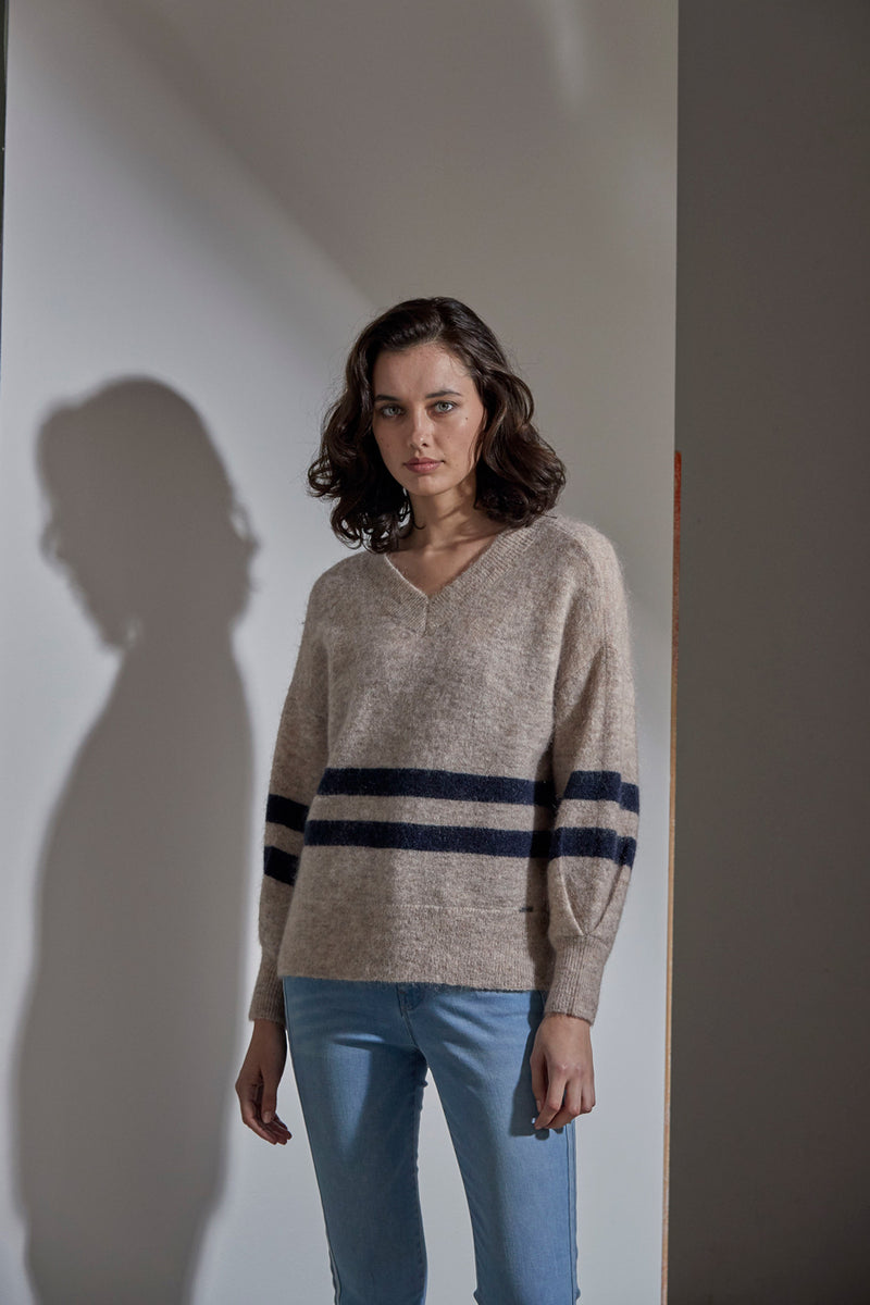 Prince Sweater - Biscotti Stripe – Lania The Label