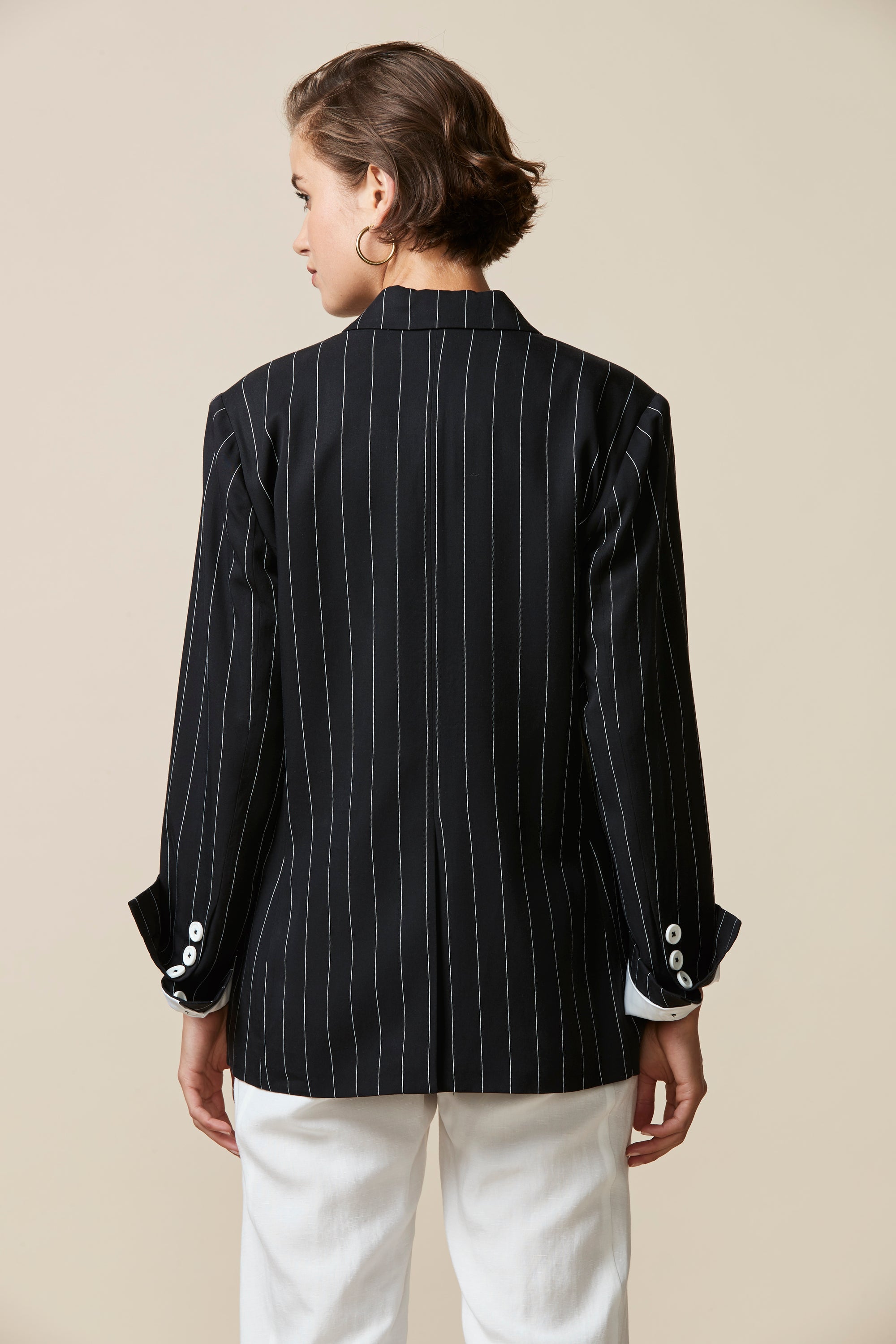 Black and clearance white striped jacket